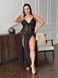 Розкішна чорна мереживна довга сорочка PLUS SIZE 14409 фото 12