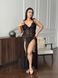 Розкішна чорна мереживна довга сорочка PLUS SIZE 14409 фото 11