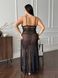 Розкішна чорна мереживна довга сорочка PLUS SIZE 14409 фото 20