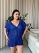 Пляжна коротка синя туніка PLUS SIZE тоненька в'язка 9977 фото 9
