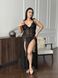 Розкішна чорна мереживна довга сорочка PLUS SIZE 14409 фото 2