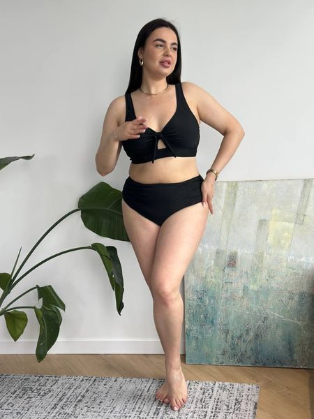 Чорний роздільний купальник PLUS SIZE з утяжкою 13747 фото
