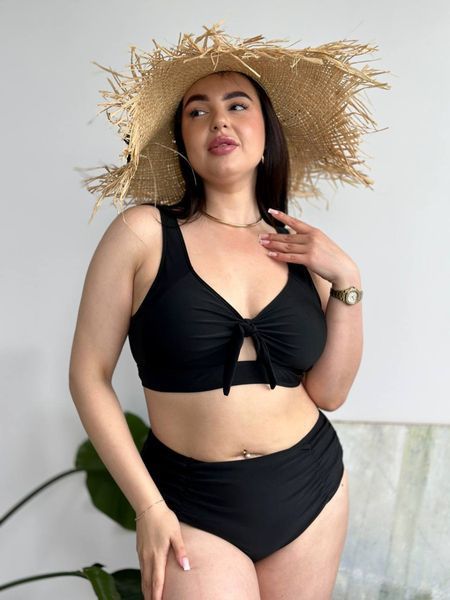 Чорний роздільний купальник PLUS SIZE з утяжкою 13747 фото