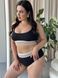 Роздільний чорний купальник PLUS SIZE з яскравою резинкою 9723 фото 7