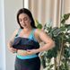 Купальник чорний танкіні PLUS SIZE з блакитним принтом та шортиками 7478 фото 14