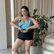 Купальник чорний танкіні PLUS SIZE з блакитним принтом та шортиками 7478 фото 6