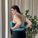 Купальник чорний танкіні PLUS SIZE з блакитним принтом та шортиками 7478 фото 8