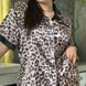 Піжама з леопардовим принтом PLUS SIZE з сорочкою та штанами 13299 фото 18