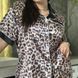 Піжама з леопардовим принтом PLUS SIZE з сорочкою та штанами 13299 фото 6
