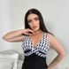 Чорно-білий купальник танкіні PLUS SIZE з тяжкою та шортиками роздільний купальник чорний SW1487 7503 фото 7