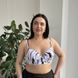 Чорно-білий роздільний купальник з тунікою PLUS SIZE з поролоновими чашками 13203 фото 5