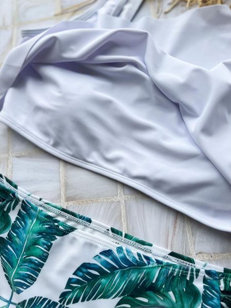 Роздільний білий PLUS SIZE купальник з чашками та утяжкою 355235s2 фото