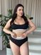 Роздільний чорний купальник PLUS SIZE з яскравою резинкою 10011 фото 8