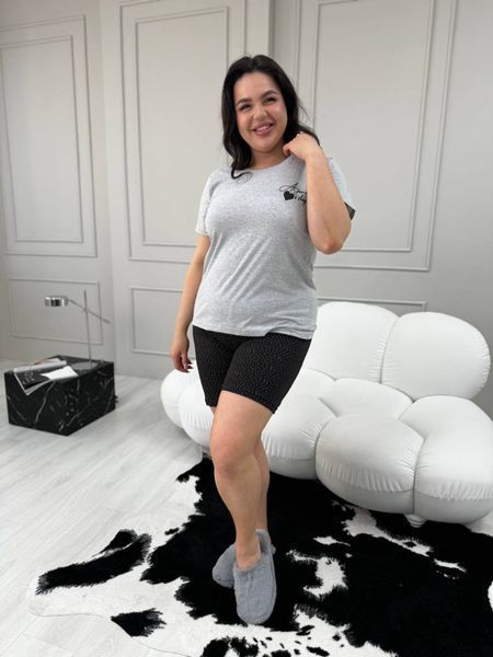 Домашній одяг, сіра піжама PLUS SIZE 6249 фото
