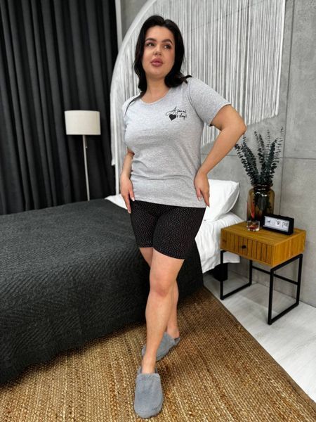 Домашній одяг, сіра піжама PLUS SIZE 6249 фото