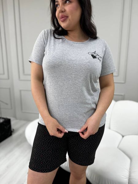 Домашній одяг, сіра піжама PLUS SIZE 6249 фото