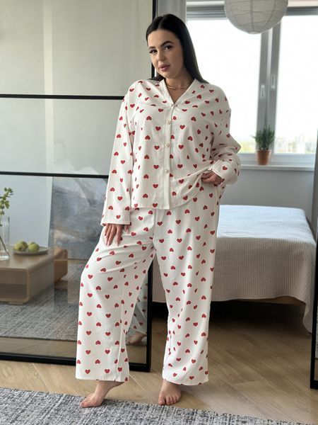 Піжама PlUS SIZE у сердечко 13423 фото