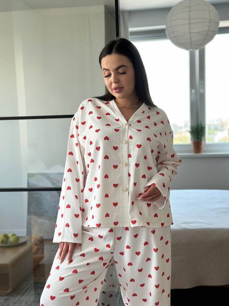 Піжама PlUS SIZE у сердечко 13423 фото