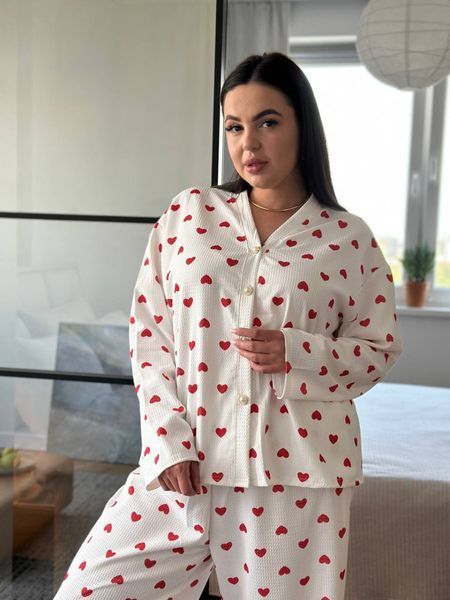 Піжама PlUS SIZE у сердечко 13423 фото
