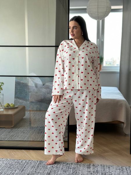 Піжама PlUS SIZE у сердечко 13423 фото