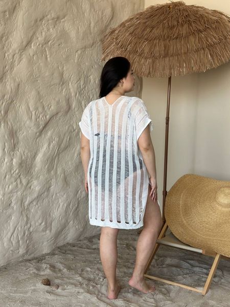 Жіноча біла пляжна туніка PLUS SIZE 15999 фото