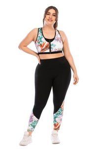 Фітнес костюм plus size з яскравим принтом 7811 фото