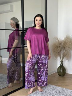 Жіноча піжама PLUS SIZE фіолетова 13244 фото