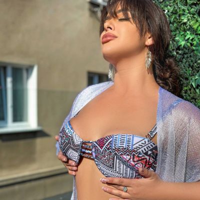 Роздільний купальник PLUS SIZE з кісточками, твердими чашками та високими плавками 7432 фото